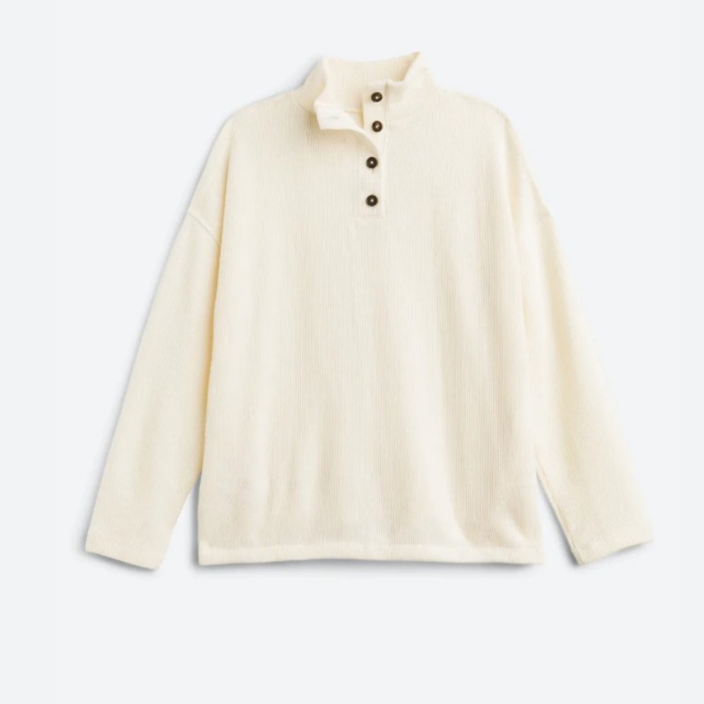 Madewell Corn Button Detail Knit Turtleneck